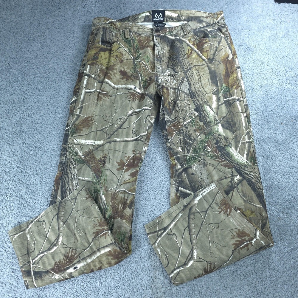Realtree Pants Mens 38x30 Camo 5 Pocket Hunting Workwear Outdoor Tag 38x32
